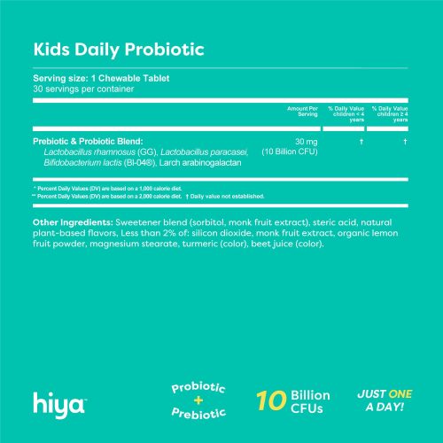 Hiya Probiotic NutritionLabel brand 2024